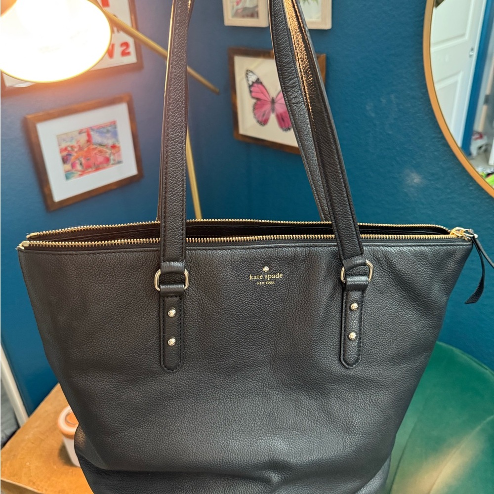 Kate Spade Black Tote with Gold Accents